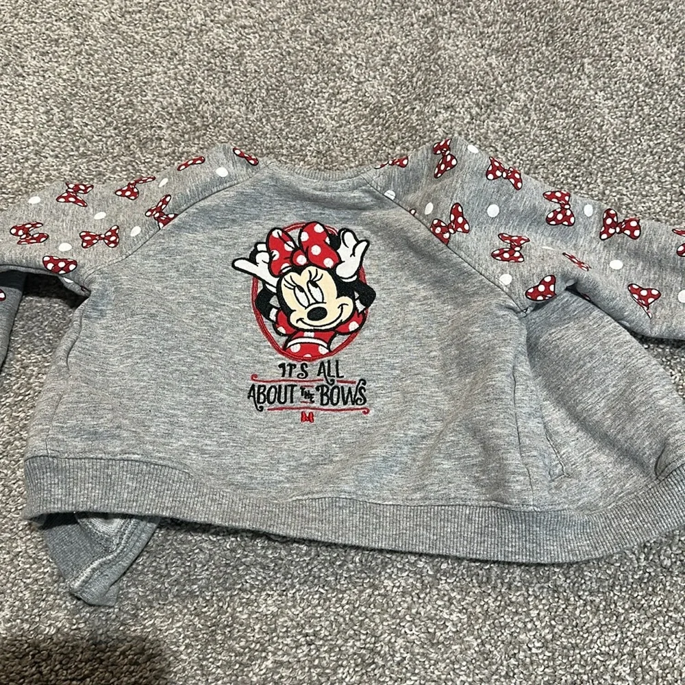 Disney‎ Parks Official Walt Disney World Minnie Mouse zip up gray jacket 12 mon